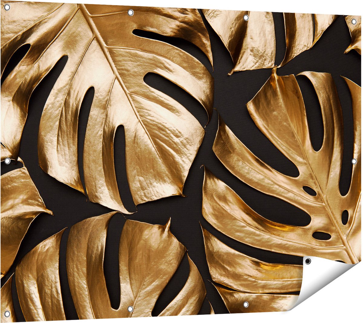 Gards Tuinposter Gouden Bladeren - 120x90 cm - Tuindoek - Tuindecoratie - Wanddecoratie buiten - Tuinschilderij Multikleur