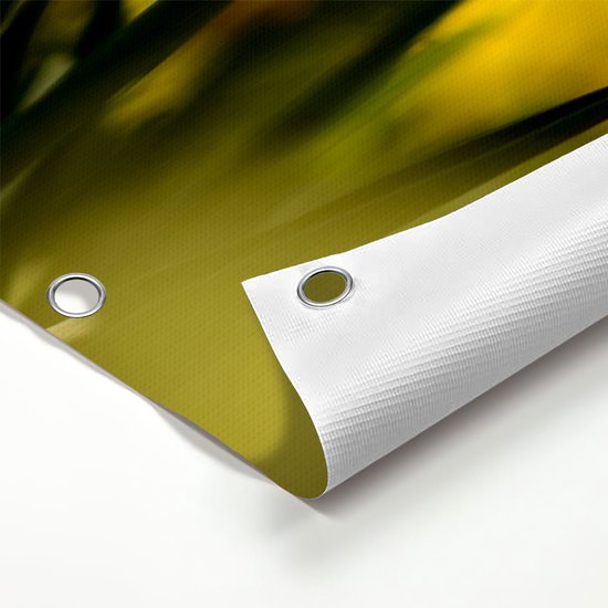 Gards Affiche jardin Tulipes jaunes - Fleurs - 200x100 cm - Toile jardin - Décoration de jardin - Décoration murale extérieur - Tableau jardin