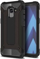 Samsung Galaxy A8 (2018) Robuust Hybride Hoesje Zwart