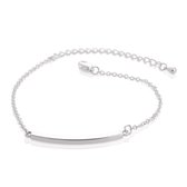 Joboly Bar minimalistische platte armband - Dames - Zilverkleurig - 17 cm