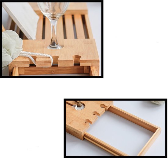Decopatent® Badrekje voor over bad - 70 cm - Bamboe hout - Badrek - Badplank - Badbrug - Basic