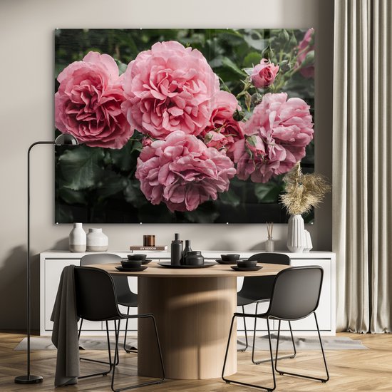 MuchoWow® Peinture sur verre 160x120 cm - Peinture sur verre - Rose - Fleurs - Roses - Photo sur verre acrylique - Peintures