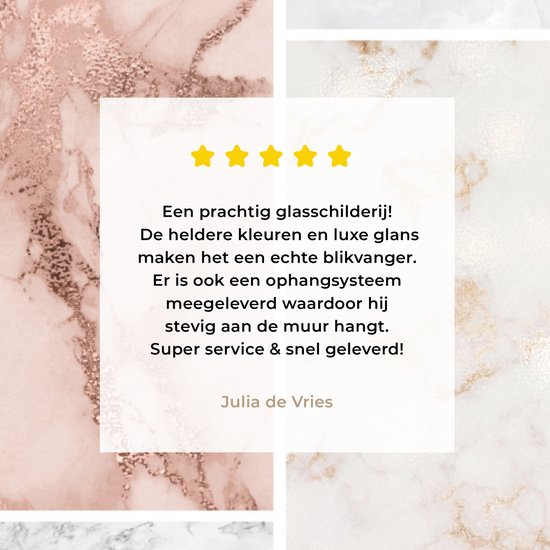 MuchoWow® Peinture sur verre 120x180 cm - Peinture acrylique sur verre - Marbre - Rose - Collage - Photo sur verre - Peintures