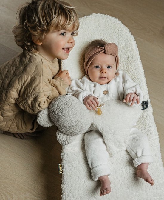 Ukje Hoes Overtrek Wipstoelhoes - Gaat OVER de bekleding van je BabyBjörn wipstoel heen - Met praktische waterdichte binnenvoering - Veilige Oeko-Tex getest - Perfecte Pasvorm - Wasbaar op 30°C - Teddy Lichtbeige — afbeelding 5