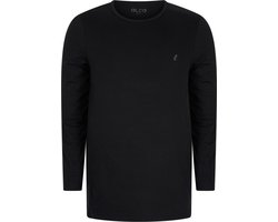 Alca Fashion - Heren Longsleeve Ronde Hals - Zwart 5XL - Grote Maten Heren - Katoen-Stretch