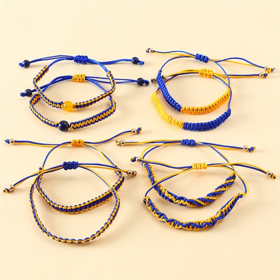 Bracelets d'amitié pour 2 Ukraine "Paix mondiale" - Bracelets épais - Bracelet BFF sur carte cadeau - Pax Amare