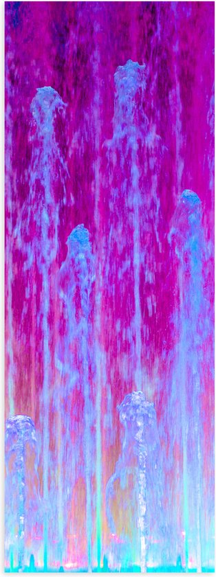 Poster Glanzend – Abstracte Mix van Blauwe en Paarse Kleuren - 20x60 cm Foto op Posterpapier met Glanzende Afwerking