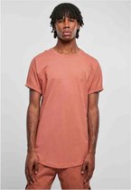 Urban Classics - Long Shaped Turnup Heren T-shirt - L - Oranje