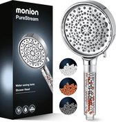 Monion Waterbesparende Douchekop - PureStream Handdouche - Met Ionische Filter - Regendouche / Massage - 6 Standen