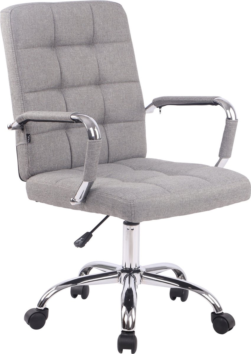 Moderne bureaustoel lichtgrijs - Stof - Ergonomische stoel - Office chair - Verstelbaar - Voor volwassenen