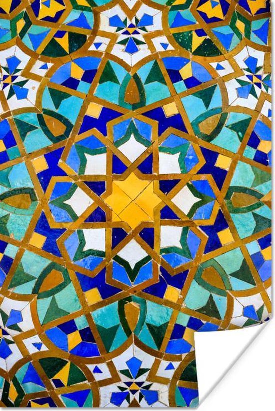 Aanhankelijk Noord West verbanning Kleurrijke Arabisch mozaïek Poster 40x60 cm - Foto print op Poster  (wanddecoratie... | bol.com