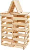 Houten Plankjes Speelgoed - 200 Plankjes - Bouwen en Constructie Speelgoed Hout - Blokken - Toren Bouwen - Cadeautip Jongen - Inclusief opbergzak