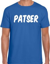 Patser fun tekst t-shirt / kleding blauw voor heren - foute fun tekst shirt / festival outfit XL