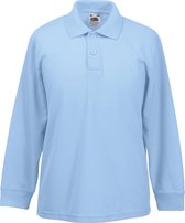 Fruit of the Loom Kinder Polo Shirt Lange Mouwen 65/35 Piqué (2 stuks) (Hemel Blauw)