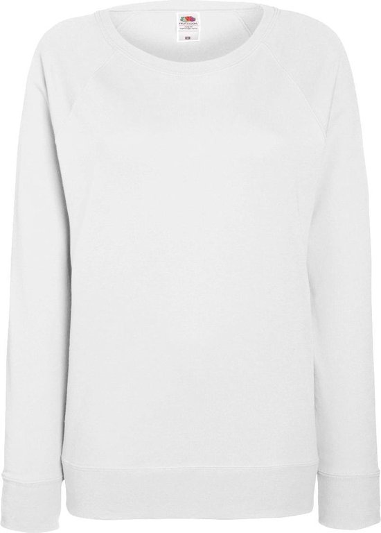 Fruit OF The Loom Dames Getailleerd lichtgewicht raglan sweatshirt (240 GSM) (Wit)