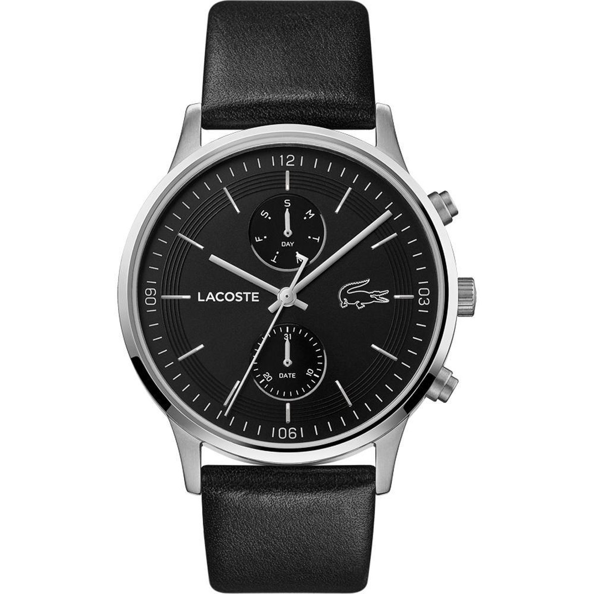 Lacoste - 2011064 - Horloge - Mannen - Zwart- Leer - Ø 42 mm