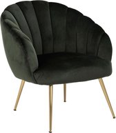 24Designs Yasmina Fauteuil - Donkergroen Fluweel - Messing Metalen Poten