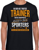Trotse trainer van de beste sporters cadeau t-shirt zwart voor heren -  kado voor een sport / trainer 2XL