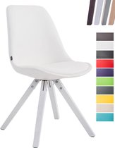 CLP Laval Bezoekersstoel - Vierkant - Kunstleer wit (eik) wit