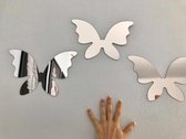 Muurdecoratie spiegelen muursticker Vlinders. Acryl spiegel vlinders 3 stuks.