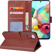 Samsung Galaxy A71 Hoesje Book Case Flip Hoes Wallet Cover - Bruin