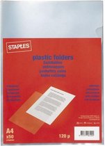 Staples Zichtmap L-Model, A4, Generfd PP, 0,12 mm, Transparant (pak 50 stuks)