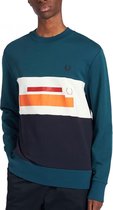 Fred Perry - Mixed Graphic Sweatshirt - Heren Truien - M - Groen