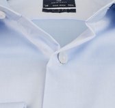 Profuomo Originale slim fit overhemd - mouwlengte 72 cm - twill - lichtblauw - Strijkvrij - Boordmaat: 38