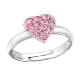 Ring meisje kind | Ring kinderen | Zilveren ring met roze hart | WeLoveSilver