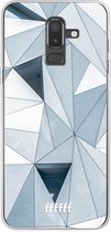 Samsung Galaxy J8 (2018) Hoesje Transparant TPU Case - Mirrored Polygon #ffffff