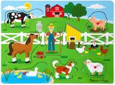 Melissa & Doug Geluidspuzzel - Old MacDonald's Farm | Houten knoppuzzel met geluidseffecten (8 stukjes) | Ontwikkelingsspeelgoed voor Kinderen | Geweldig Cadeau voor meisjes en jon