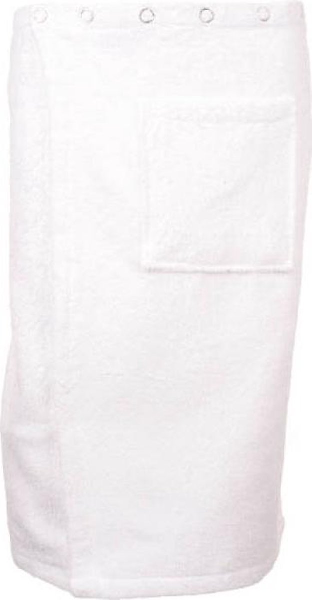 Saunakilt Bamboe Wit - 62x150cm (S/M) aanbevolen lengtemaat voor heren - sauna omslagdoek - saunahanddoek met elastiek