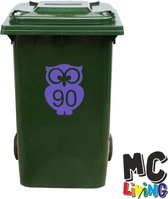 Kliko Sticker / Vuilnisbak Sticker - Nummer 90 - 17 x 22 - Paars
