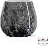 Design vaas Fiore - Fidrio NERO - glas, mondgeblazen bloemenvaas - hoogte 15 cm