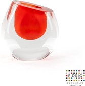 Design vaas mini vase rood - Fidrio Massive - glas, mondgeblazen - hoogte 11,5 cm