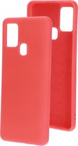 Mobiparts Siliconen Cover Case Samsung Galaxy A21s (2020) Scarlet Rood hoesje