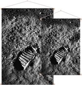 Apollo 11 lunar footprint (maanlanding) - Foto op Textielposter - 90 x 135 cm