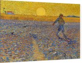 De zaaier, Vincent van Gogh - Foto op Canvas - 90 x 60 cm