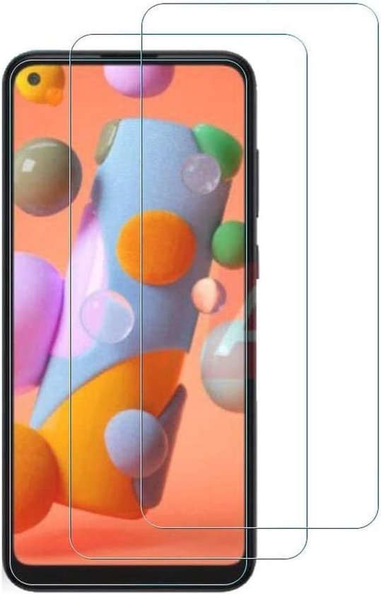 Screenprotector Geschikt voor Samsung Galaxy A11 Screenprotector Tempered Glass - 2 Stuks
