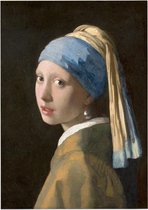 Meisje met de parel, Johannes Vermeer - Foto op Posterpapier - 42 x 59.4 cm (A2)