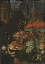 Stilleven met vruchten en een puttertje, Abraham Mignon - Foto op Posterpapier - 50 x 70 cm (B2)