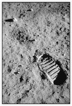 Astronaut footprint (voetafdruk op maanoppervlak) - Foto op Akoestisch paneel - 150 x 225 cm