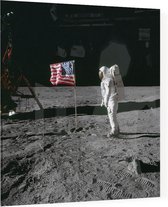 Armstrong photographs Buzz Aldrin (maanlanding) - Foto op Plexiglas - 40 x 40 cm