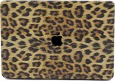 Lunso Geschikt voor MacBook Pro 13 inch M1/M2 (2020-2022) cover hoes - case - Leopard Pattern Brown