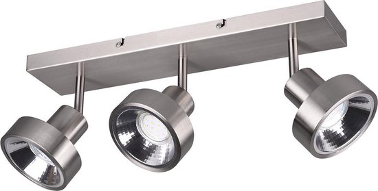 LED Plafondspot - Trion Leonida - GU10 Fitting - 3-lichts - Rechthoek - Mat Nikkel - Aluminium