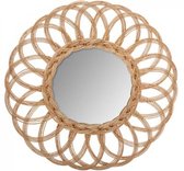 Spiegel | 50cm | Rond | Rotan | Bloem | VT wonen | Wanddecoratie | Mirror |