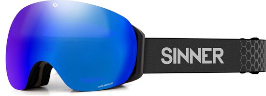 SINNER Avon Skibril - Zwart - Blauwe SINTRAST Lens + Extra Oranje SINTRAST Lens
