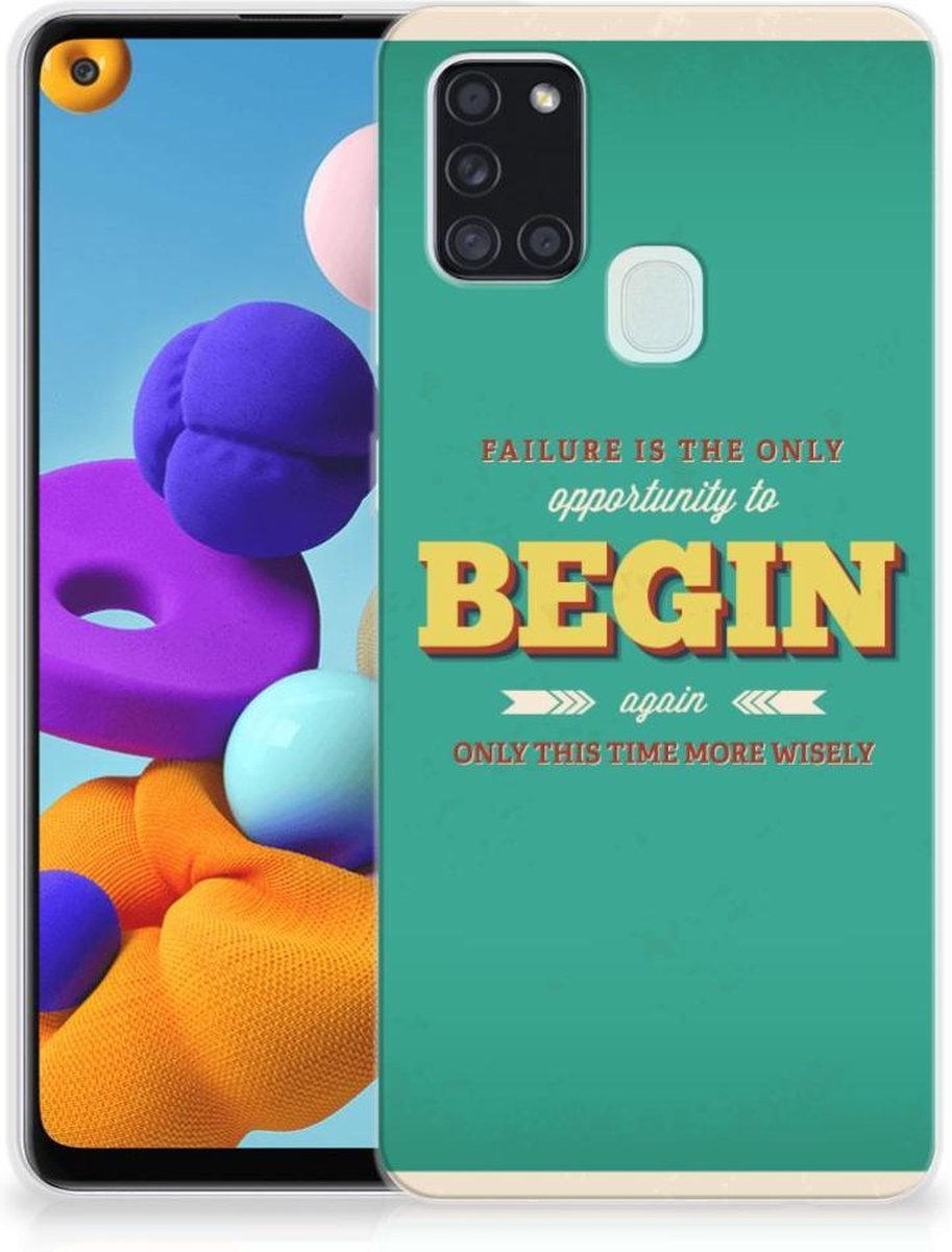 Samsung Galaxy A21s Siliconen hoesje met naam Quote Begin