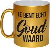 Vous valez vraiment l'or mug / tasse de remerciement - 330 ml - couleur or - appréciation / merci - tasse / tasse cadeau pour collègues / amis / famille / connaissances