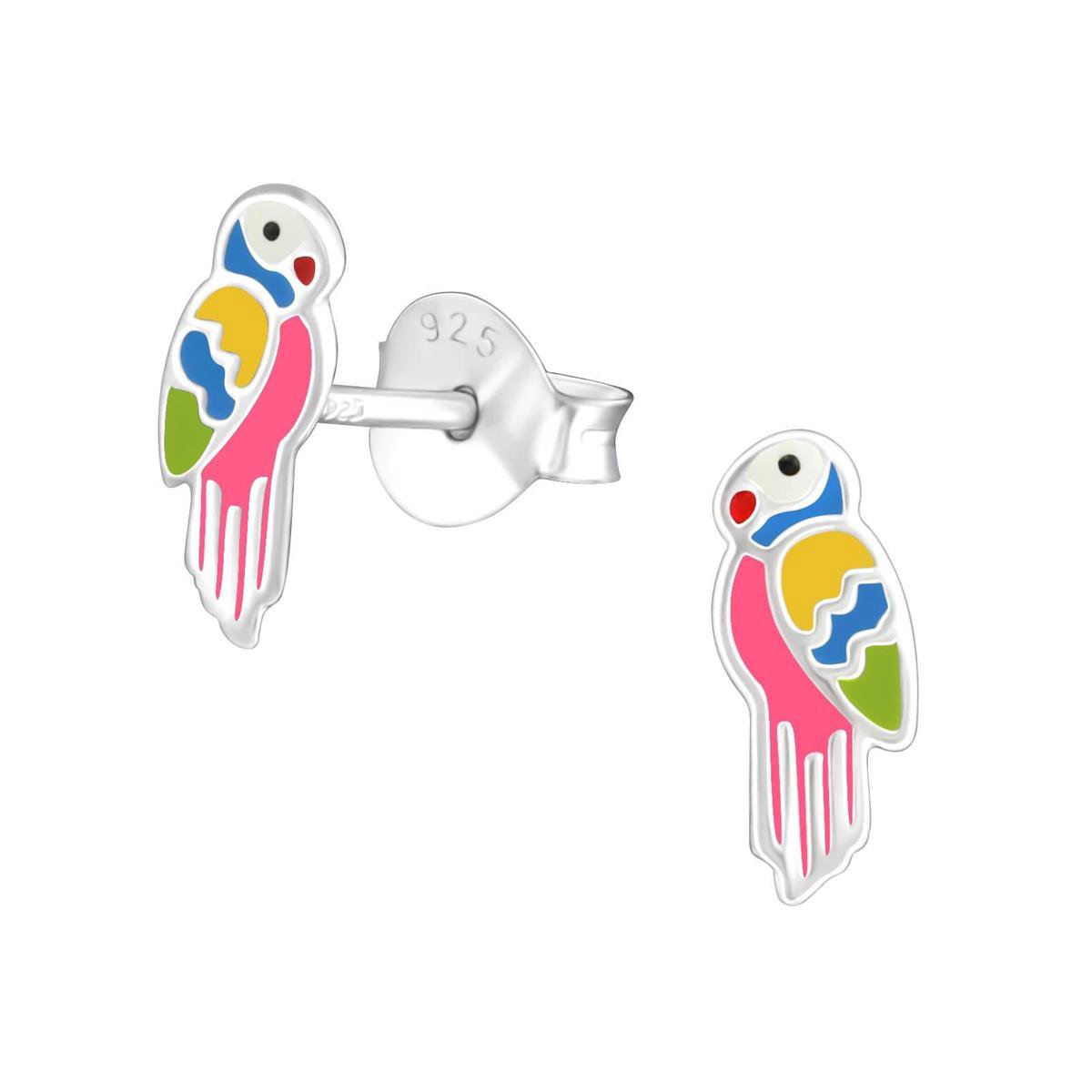 WeLoveSilver - zilveren kinderoorbellen - papegaai - 925 zilver